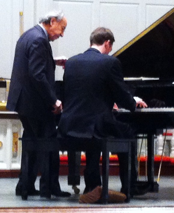 Maestro Paul Badura-Skoda at the piano with William.