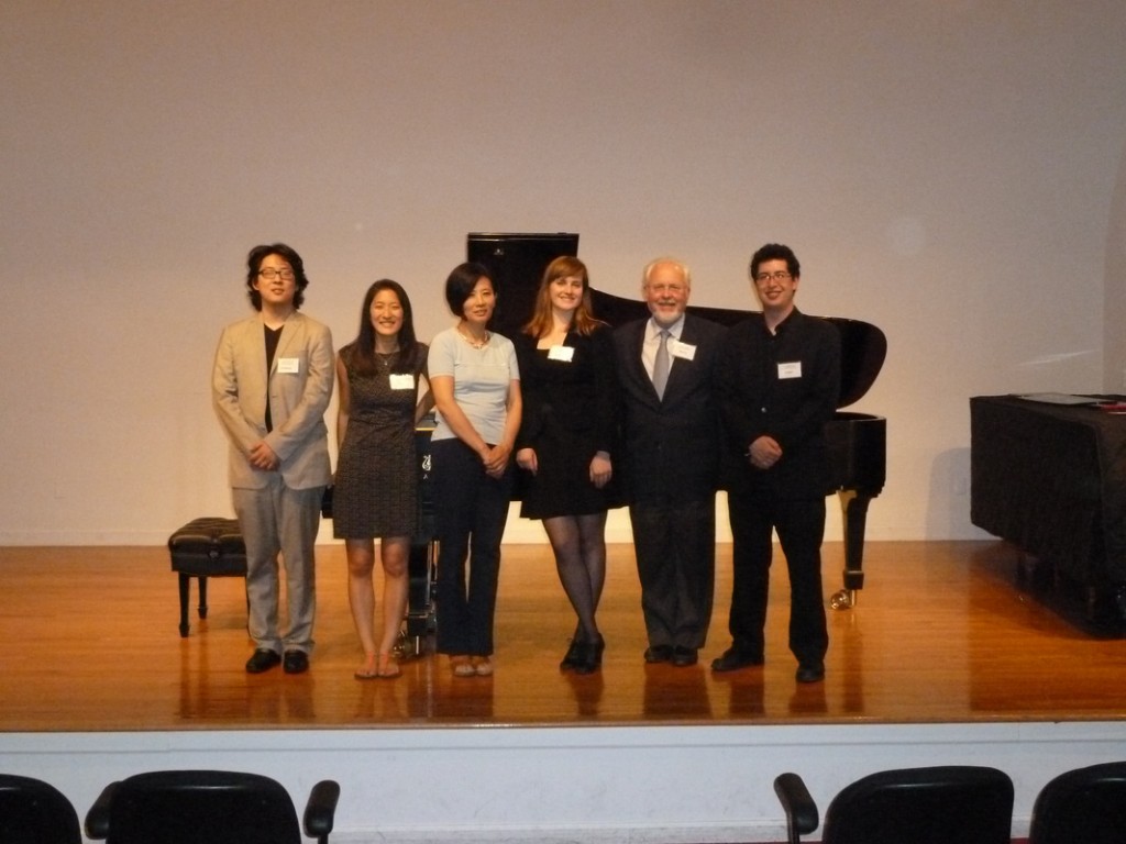 The Administration and Jury, from left - Miles Fellenberg (President and Artistic Director), Christine Kim (Director of Operations), Dr. Min Kim, Dr. Amy E. Gustafson, Julian Martin, and Joseph Yungen (Director of Advancement). Picture by Daniel Anastasio
